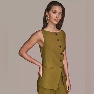 Donna Karan Olive Green Vest